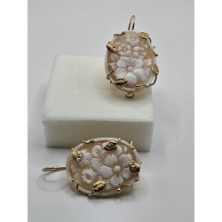 Orecchini Cammei Flower foglie